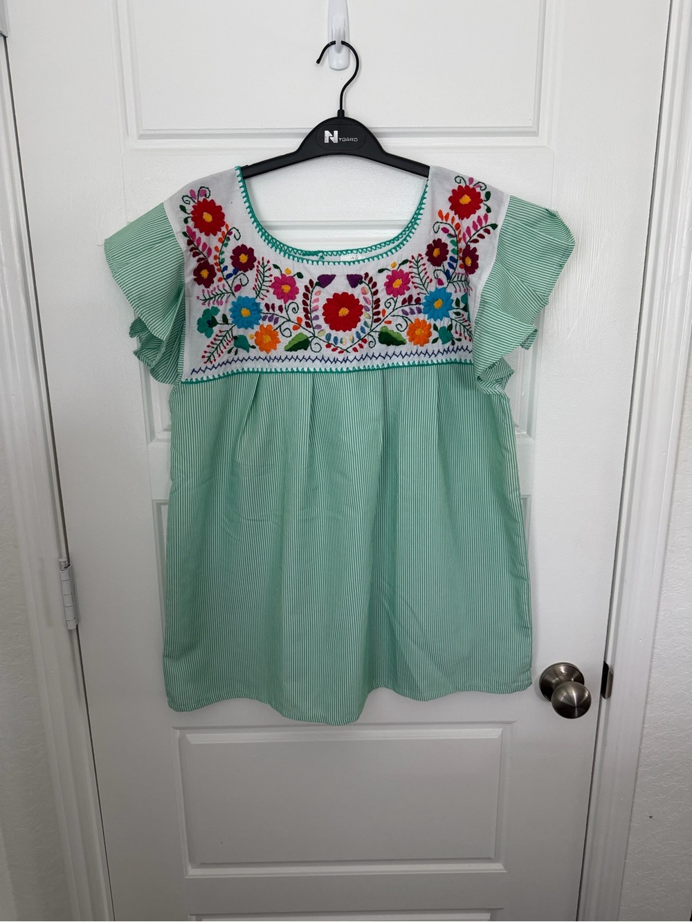 Mint Green Embroidered Blouse